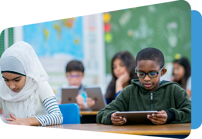 younger students at desks