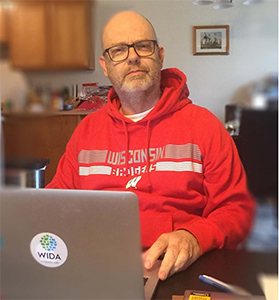 Tim at his home computer