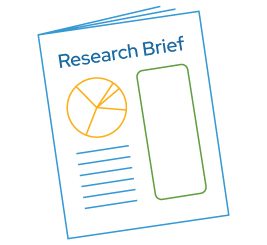 line drawing of publication with the words research brief on the cover